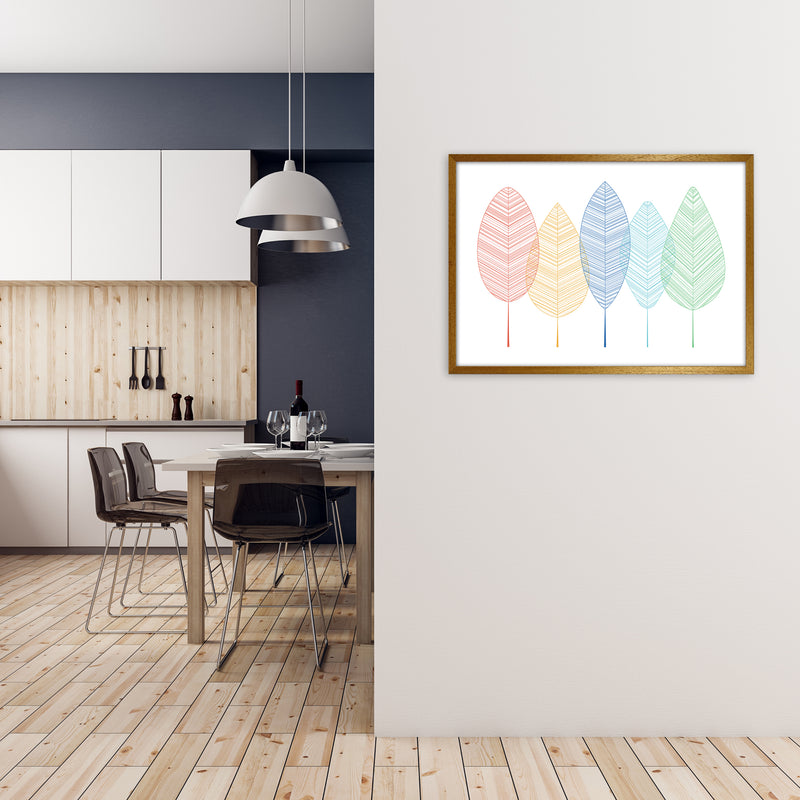 Scandinavian Colorful Leaves in Landscape A1 Print Only