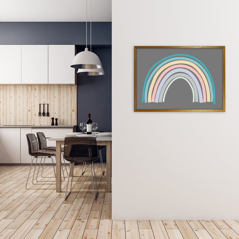 Multicolour Rainbow on Grey Original A1 Print Only