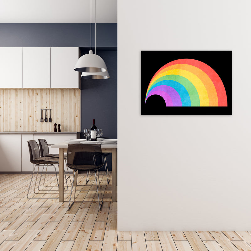 Rainbow and Black Horizontal Wall A1 Black Frame