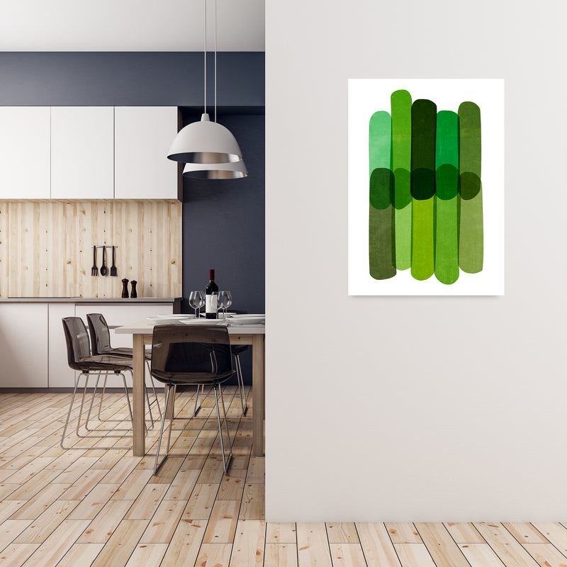 Green Abstract Wall Art Prints A1 Black Frame