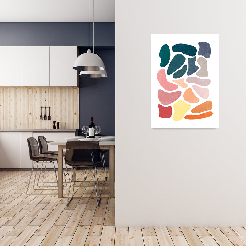 Colourful Abstract Shapes Print A A1 Black Frame