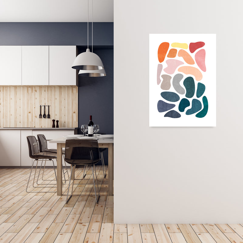 Colourful Abstract Shapes Print B A1 Black Frame