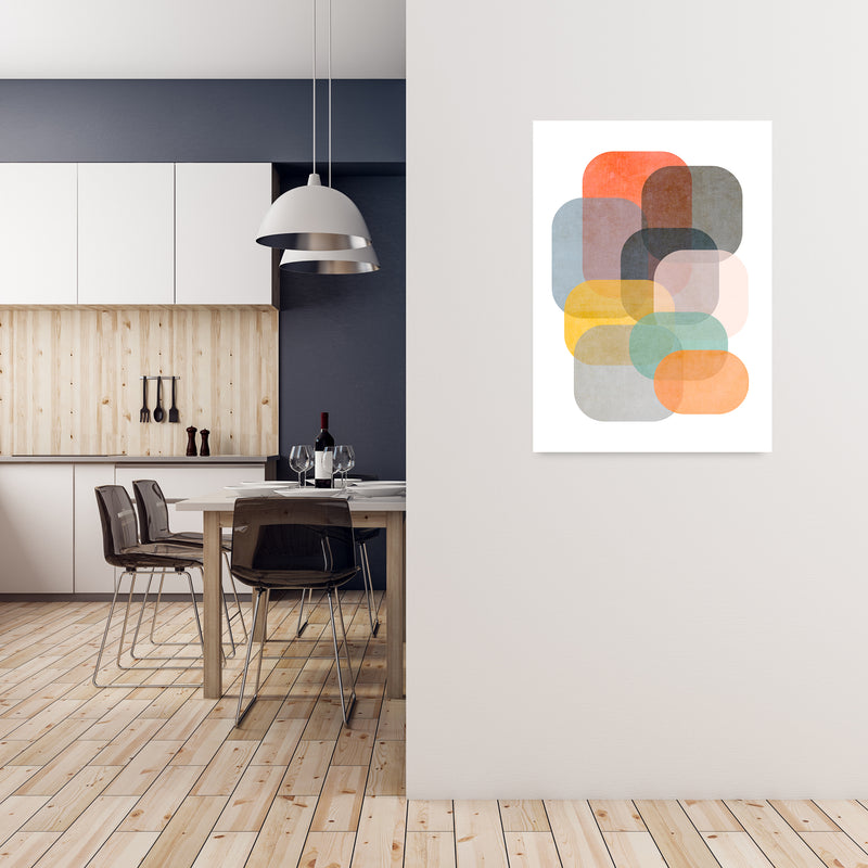 Colourful Abstract Shapes Wall Art A A1 Black Frame
