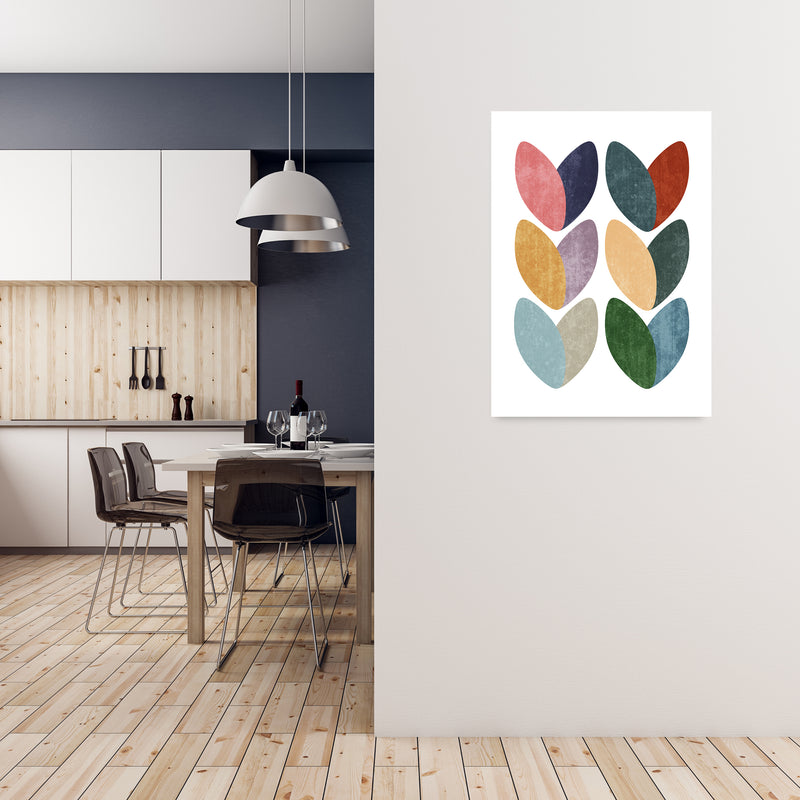 Scandinavian Hearts Wall Art Print C A1 Black Frame