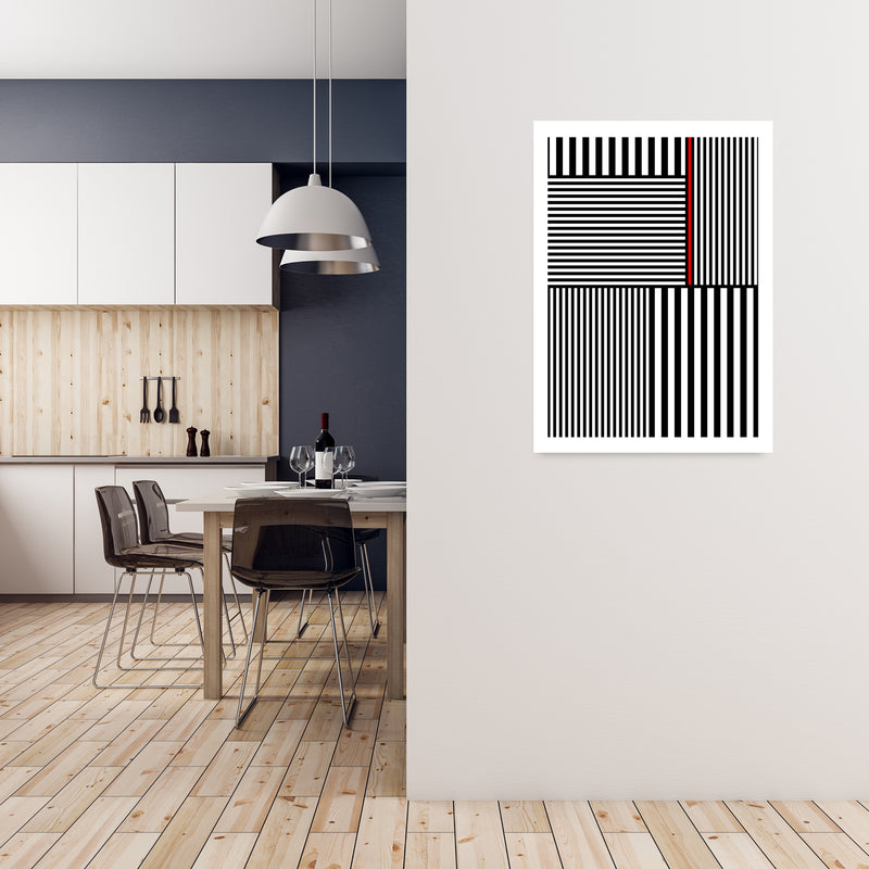 Black and White Stripes with A1 Black Frame