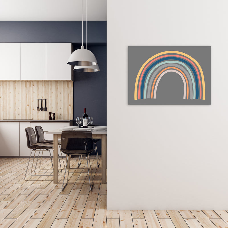 Rainbow on Gray Original A1 Black Frame