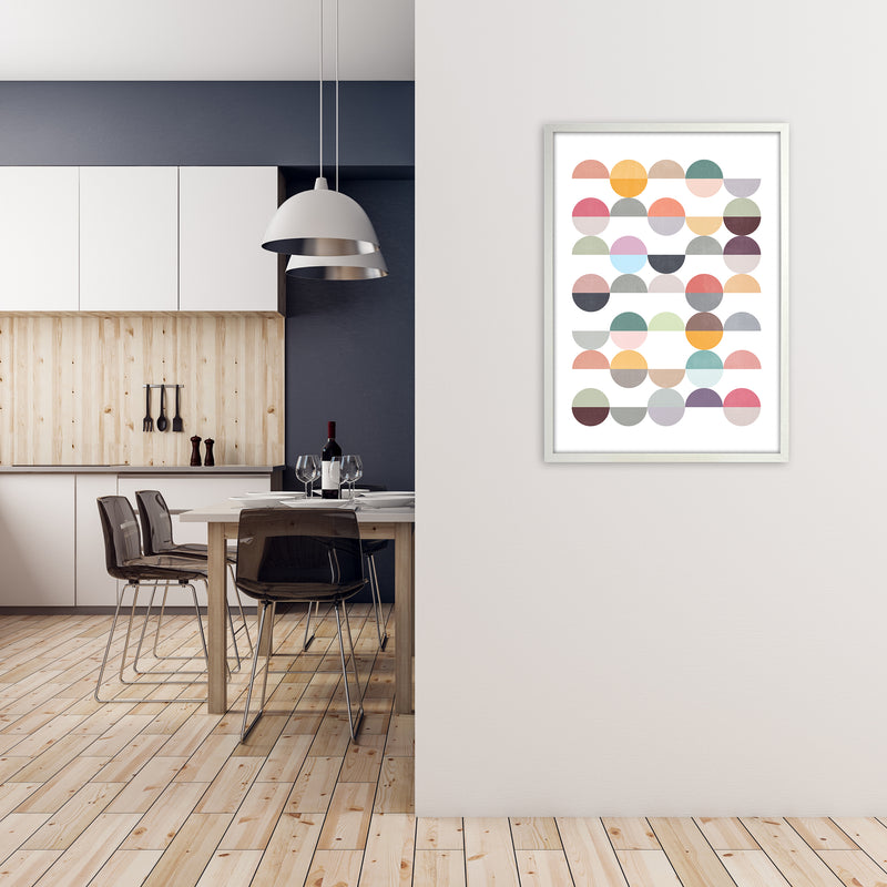 Scandinavian Colourful Circle Art Original A1 Oak Frame