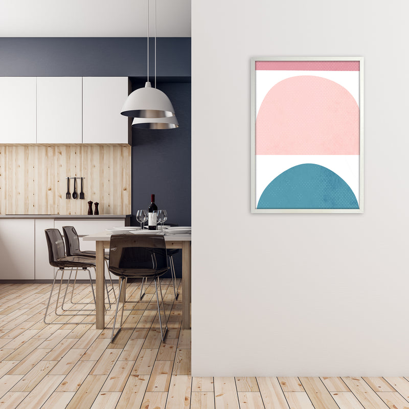 Abstract Blue and Pink Original A1 Oak Frame