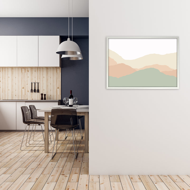 Abstract Landscape Light print A1 Oak Frame