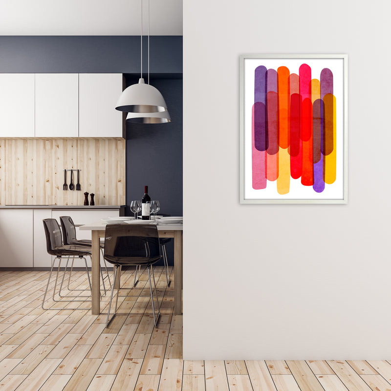 Colorful Abstract Wall Art Print A1 Oak Frame