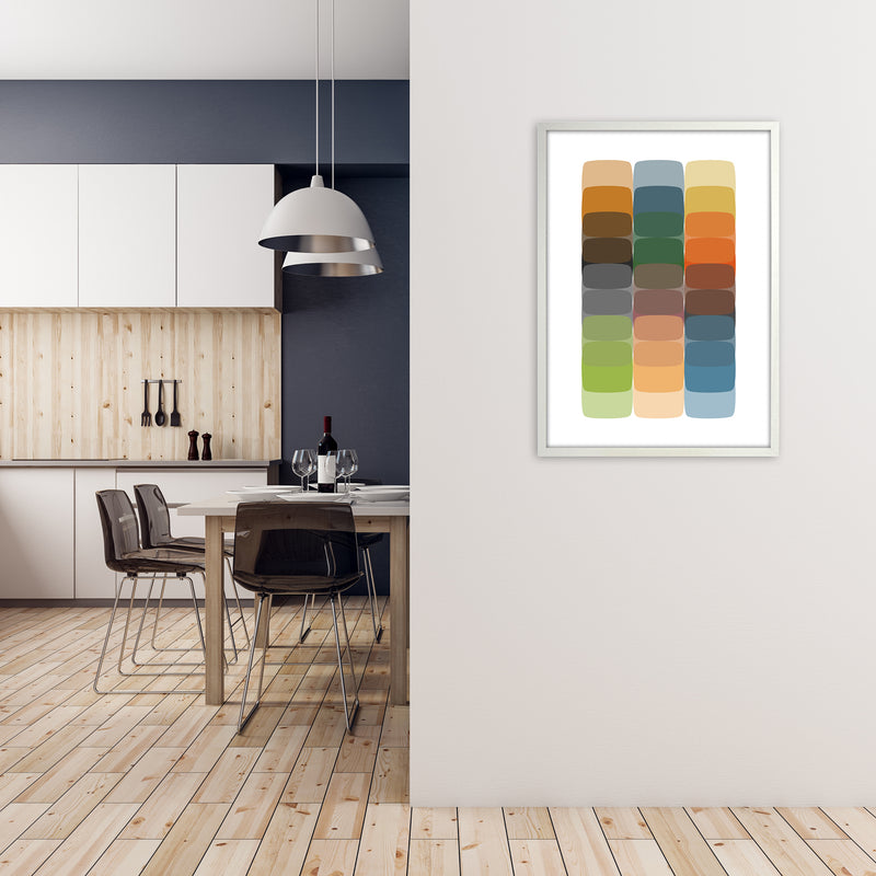 Colorful Rainbow Abstract Original A1 Oak Frame