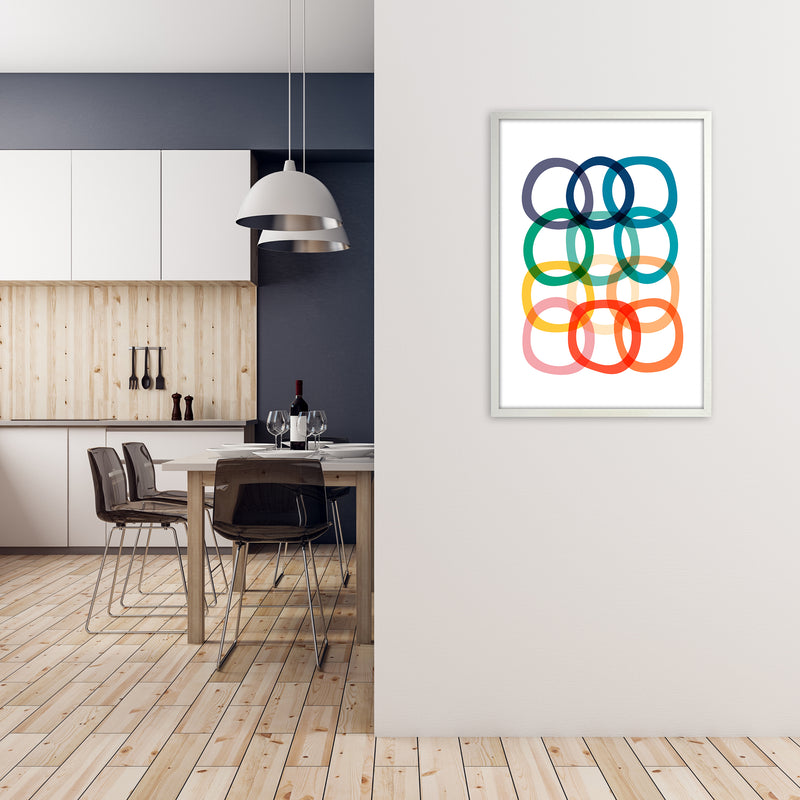 Colorful Rings Print A1 Oak Frame