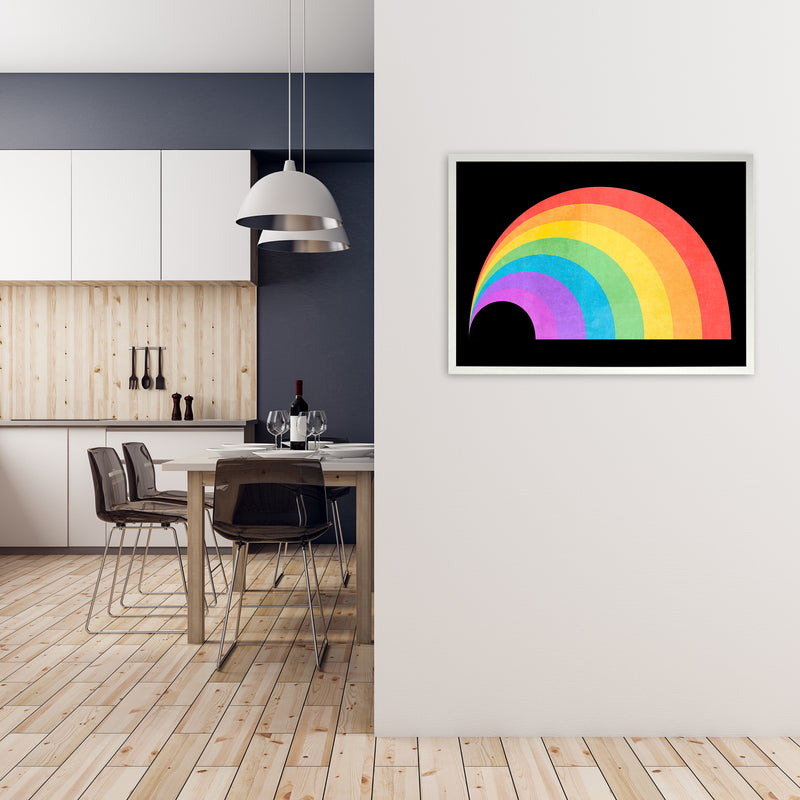 Rainbow and Black Horizontal Wall A1 Oak Frame