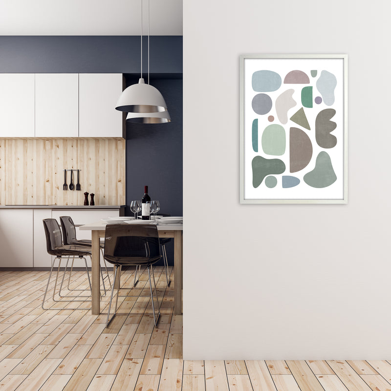 Abstract Terrazzo Shapes A A1 Oak Frame