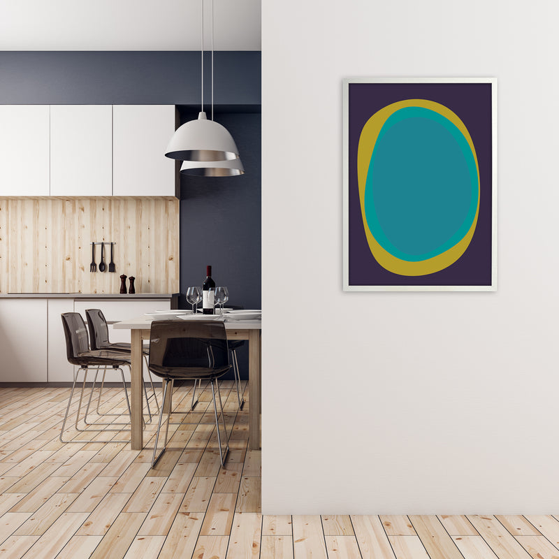 Colourful Bright Abstract Wall Art Print A A1 Oak Frame