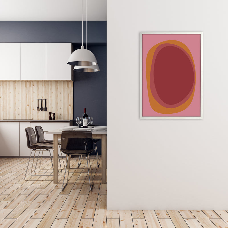 Colourful Bright Abstract Wall Art Print B A1 Oak Frame