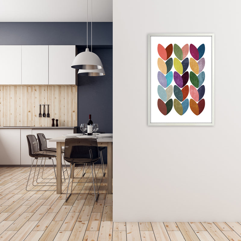 Scandinavian Hearts Wall Art Print A A1 Oak Frame