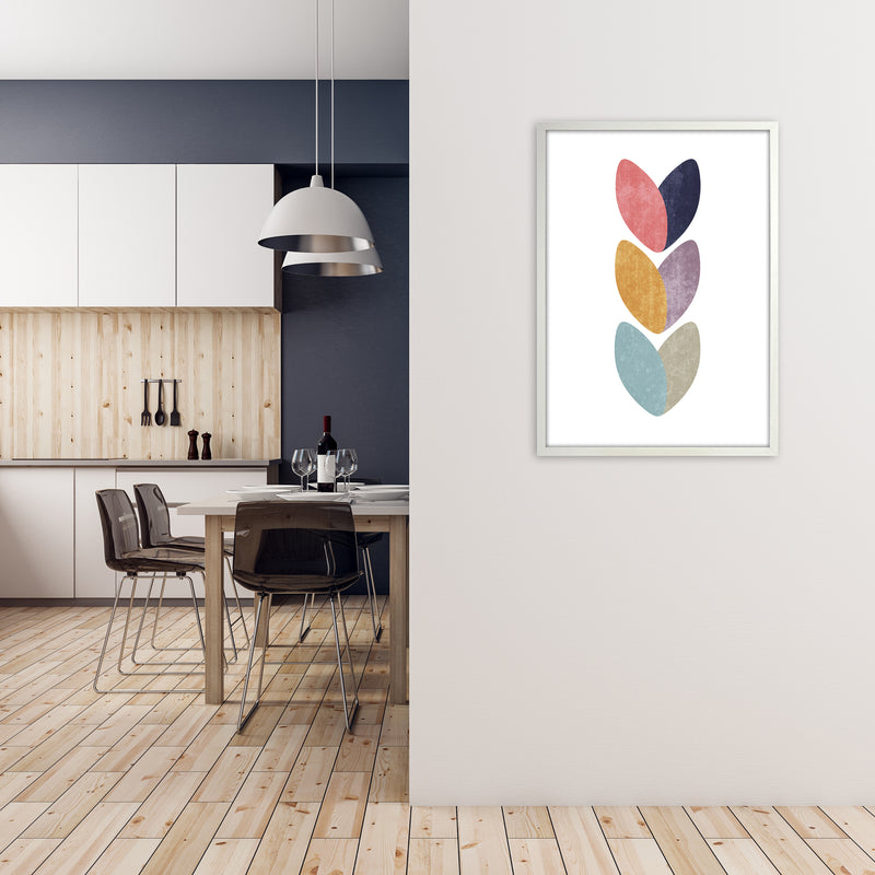 Scandinavian Hearts Wall Art Print B A1 Oak Frame