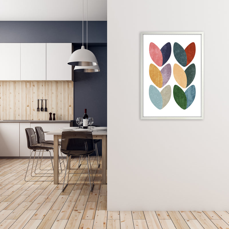 Scandinavian Hearts Wall Art Print C A1 Oak Frame