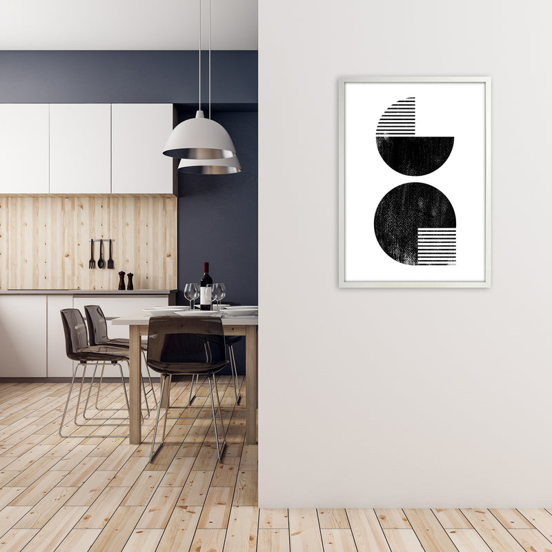 Black and White Mid Century A1 Oak Frame