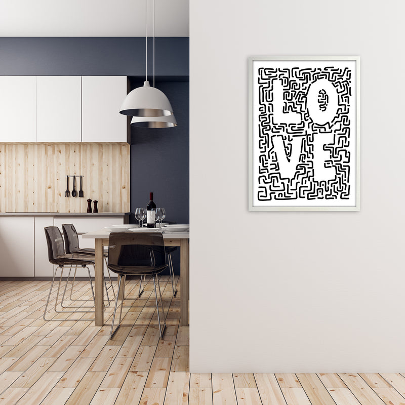 Doodle LOVE Print Original A1 Oak Frame