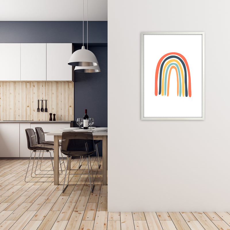 Rainbow on White Original A1 Oak Frame