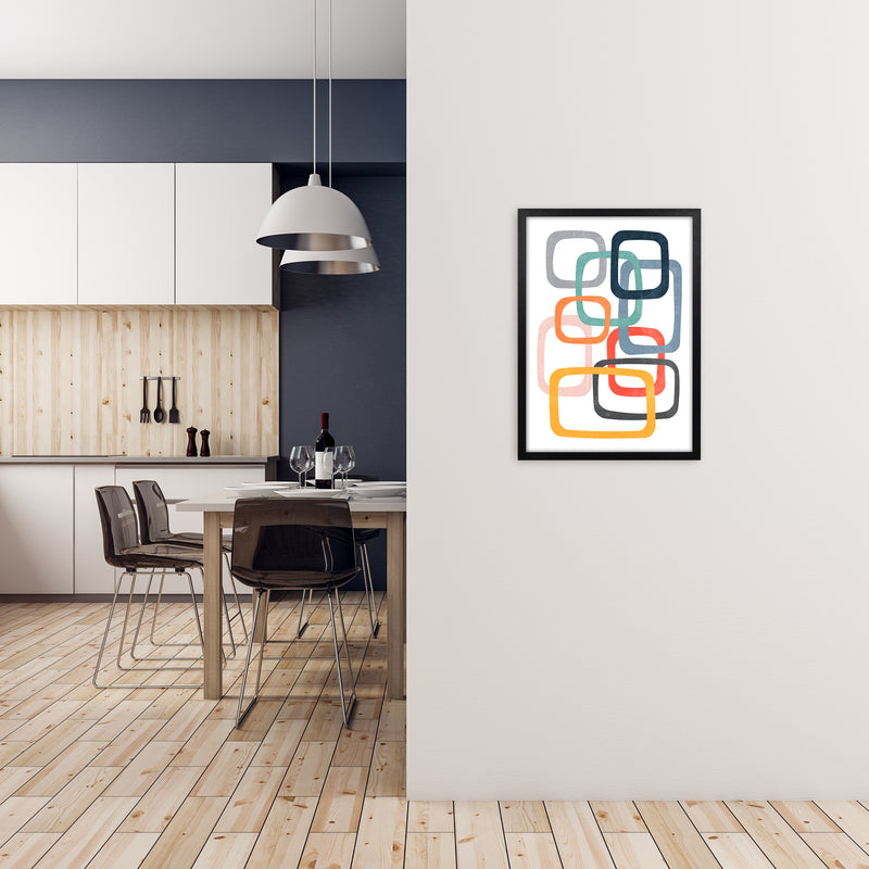 Abstract Mid Mod Color Original A2 White Frame