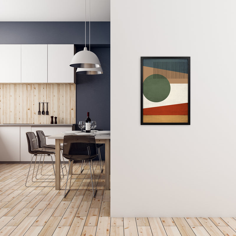 Abstract Wall Art Earth Tones A2 White Frame