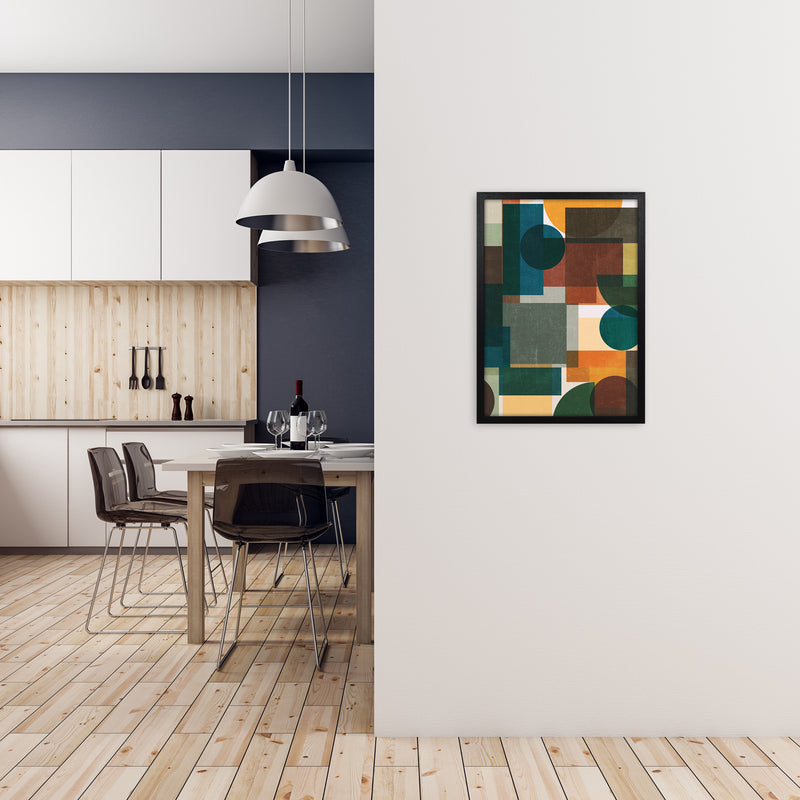 Colorful Abstract Modern Wall Art A2 White Frame