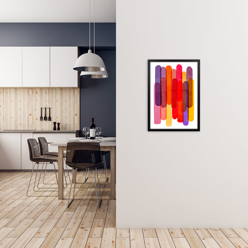 Colorful Abstract Wall Art Print A2 White Frame