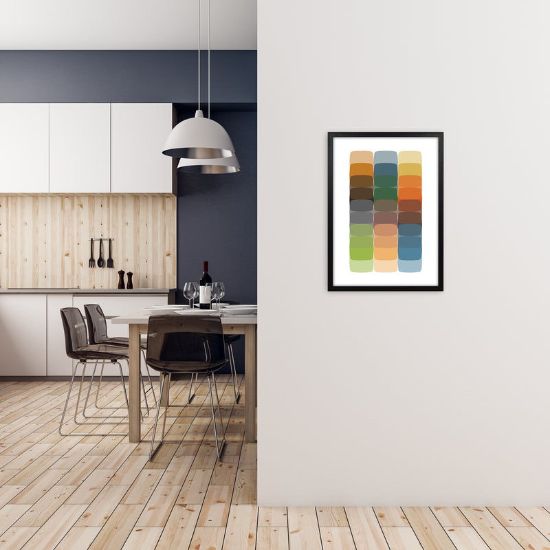 Colorful Rainbow Abstract Original A2 White Frame