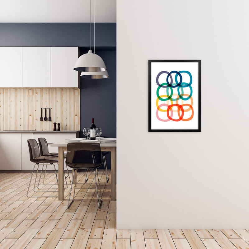 Colorful Rings Print A2 White Frame