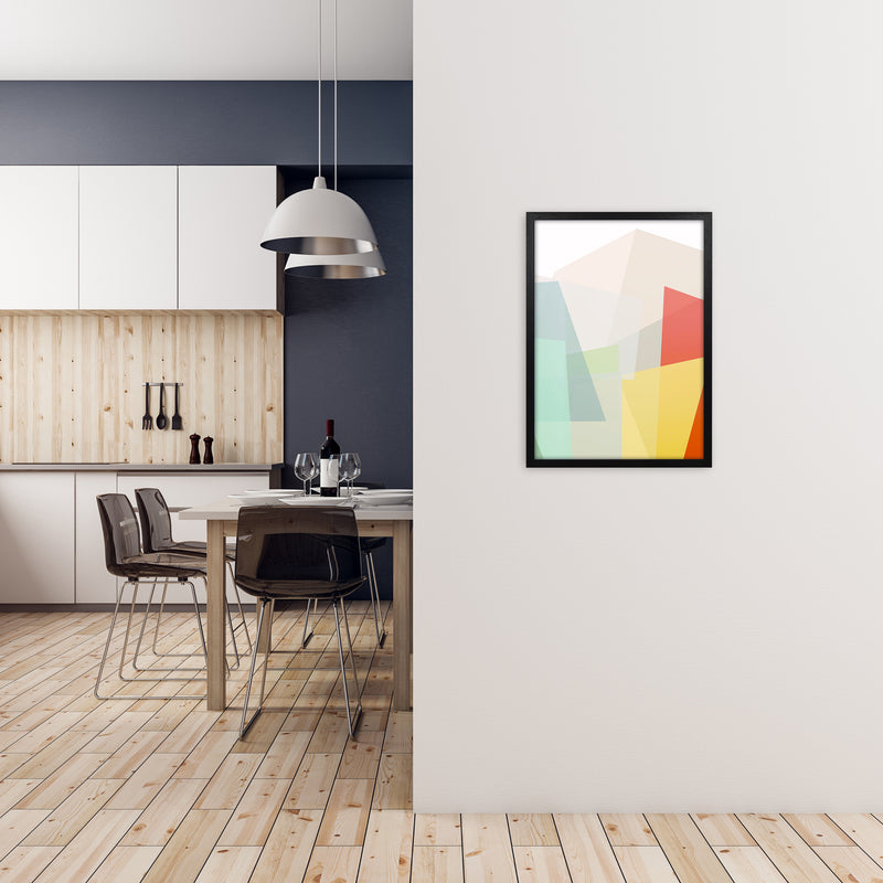Colourful Abstract Geometric Original2 A2 White Frame