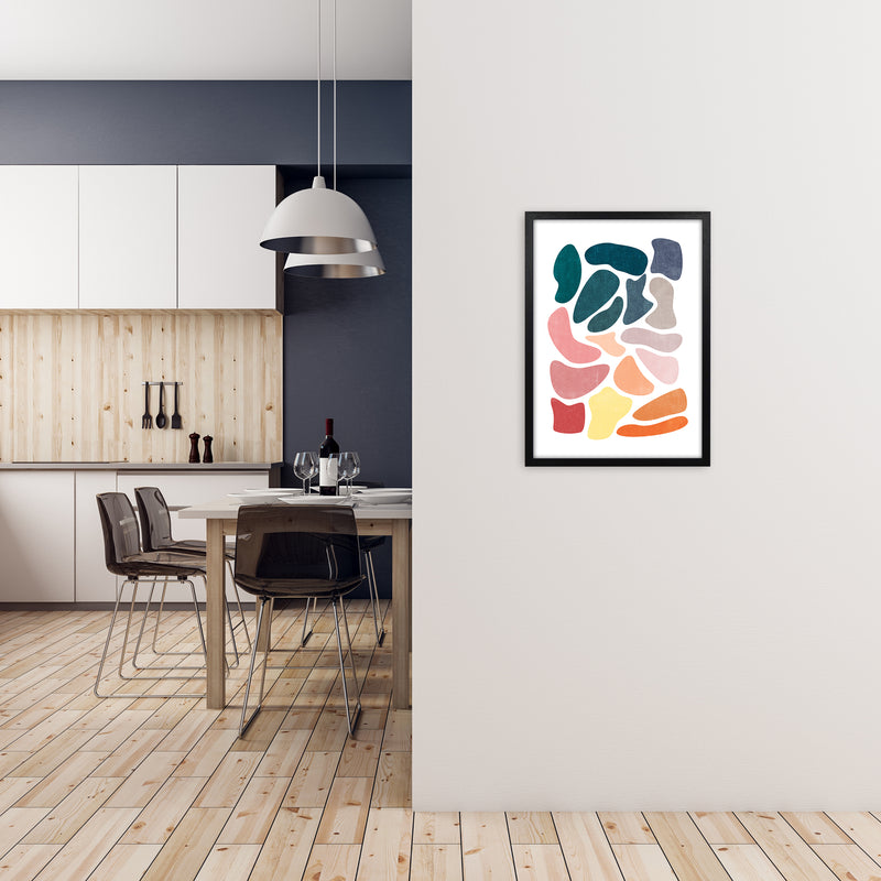 Colourful Abstract Shapes Print A A2 White Frame