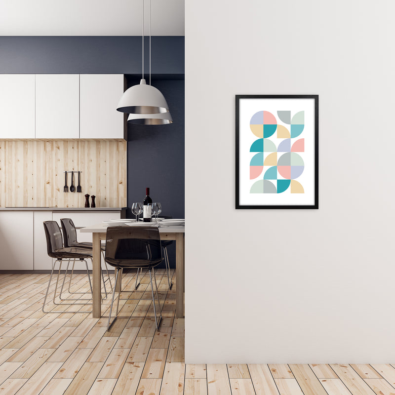 Abstract Pastel Nursery Print A A2 White Frame