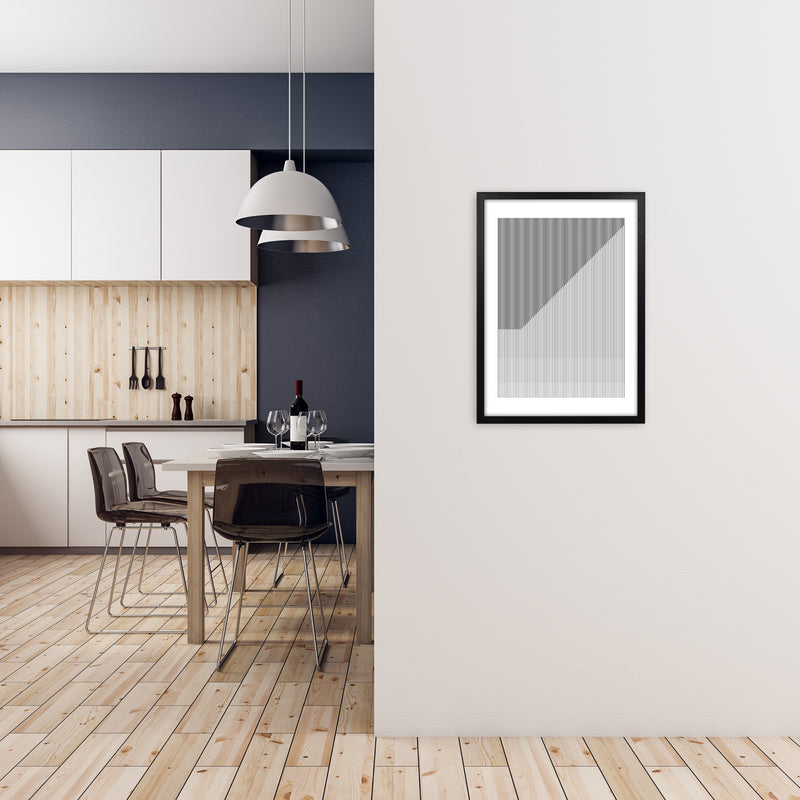 Simple Black and White Bauhaus A2 White Frame
