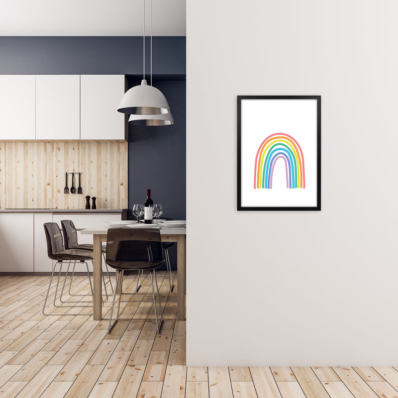 Rainbow Nursery Print Original A2 White Frame