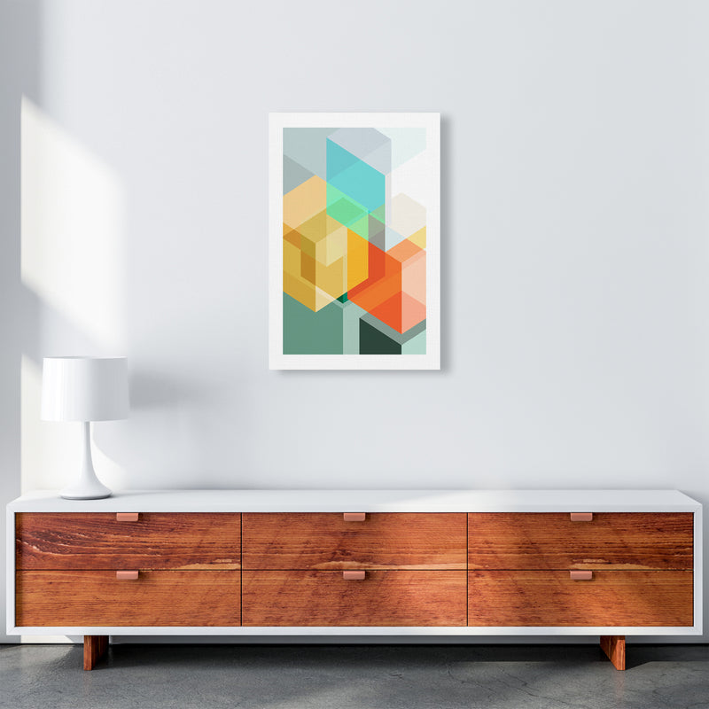 Abstract Colourful Cubes Original A2 Canvas
