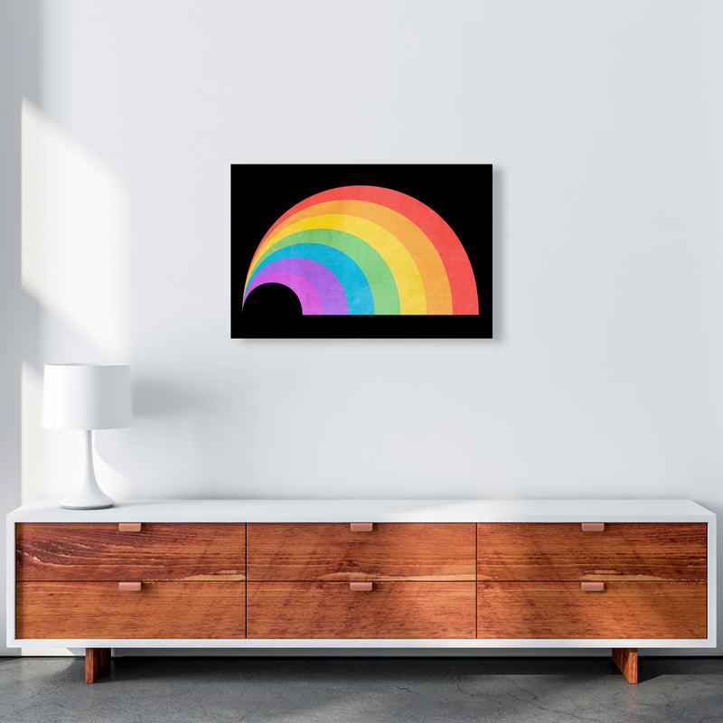 Rainbow and Black Horizontal Wall A2 Canvas