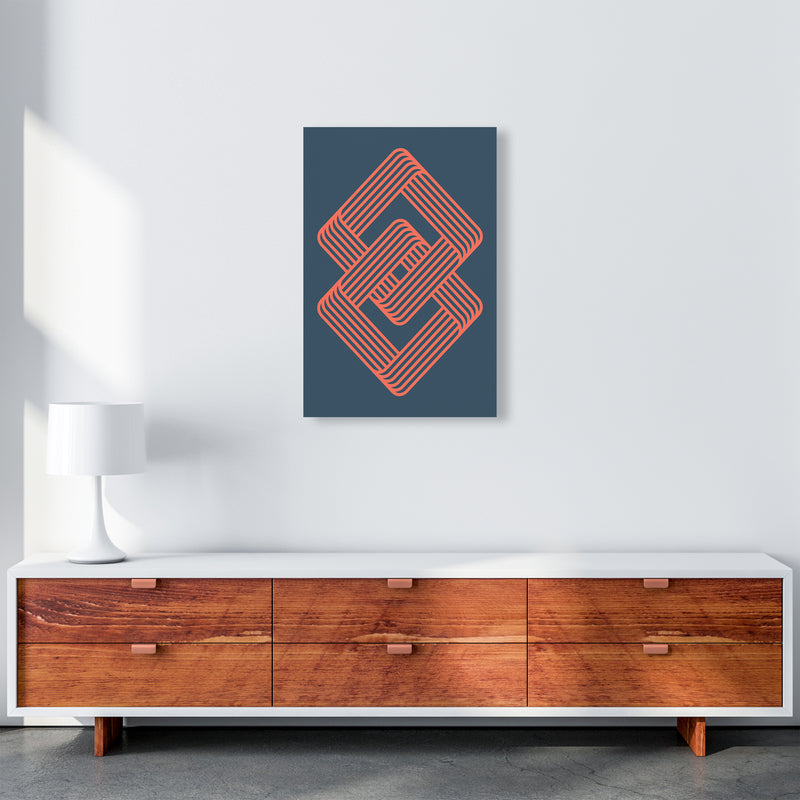 Blue and Red Geometric Wall Art Print A A2 Canvas