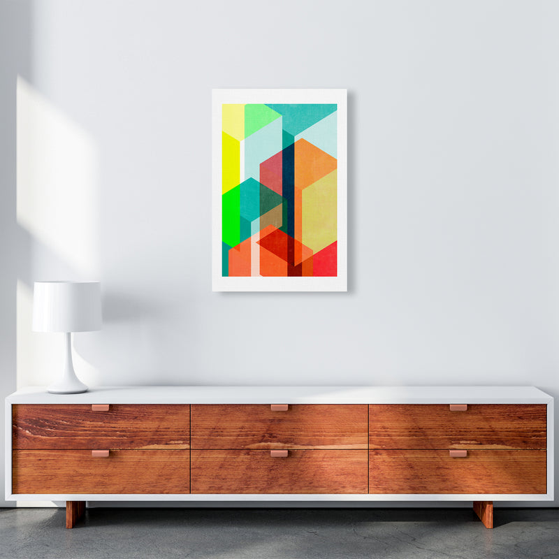 Bright Colourful Abstract Print B A2 Canvas