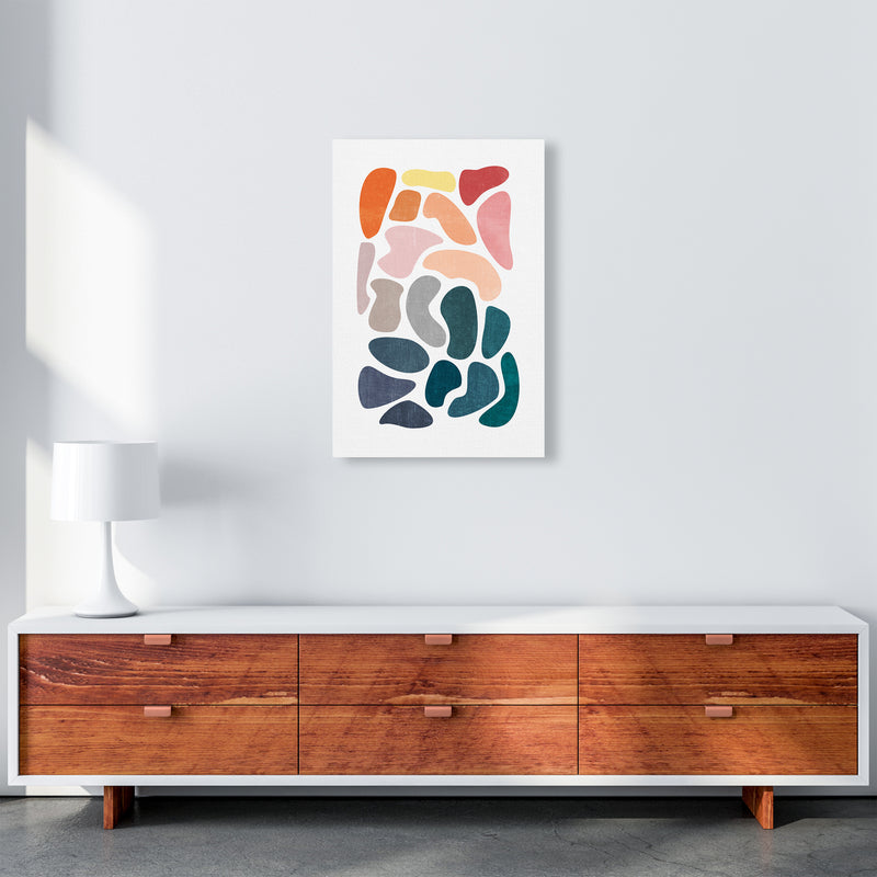 Colourful Abstract Shapes Print B A2 Canvas