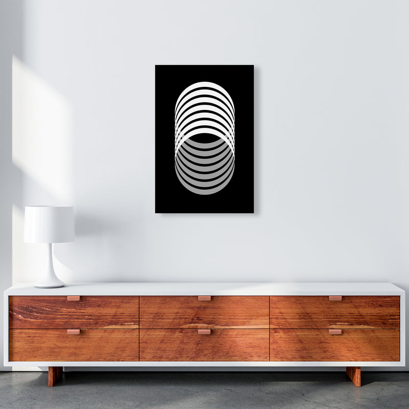 Abstract Modern Back and White Circles Original A2 Canvas