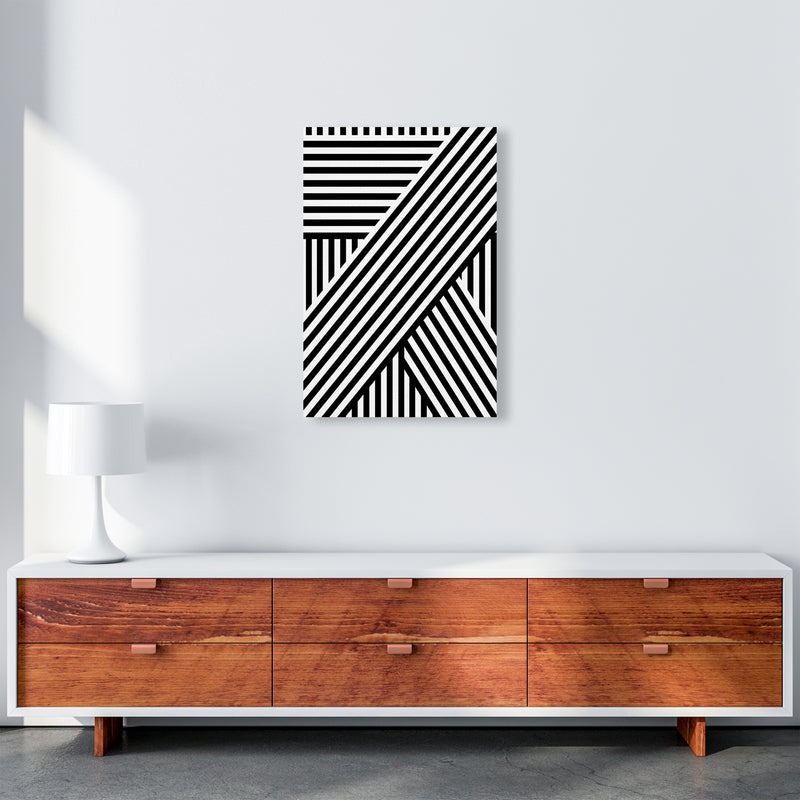 Black and White Large Stripes A2 Canvas