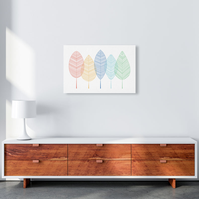 Scandinavian Colorful Leaves in Landscape A2 Canvas