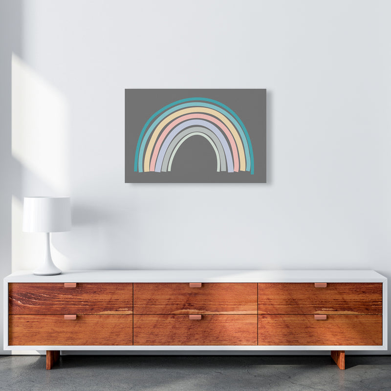 Multicolour Rainbow on Grey Original A2 Canvas