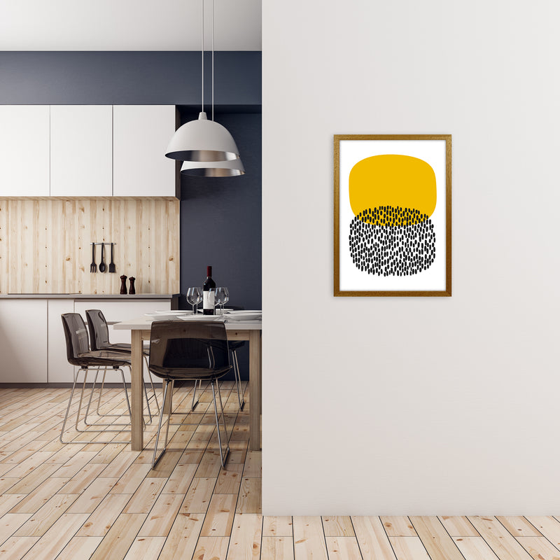 Yellow and Black Dots Original A2 Print Only