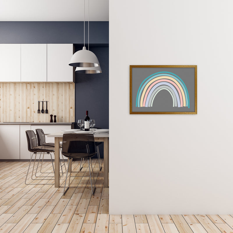 Multicolour Rainbow on Grey Original A2 Print Only