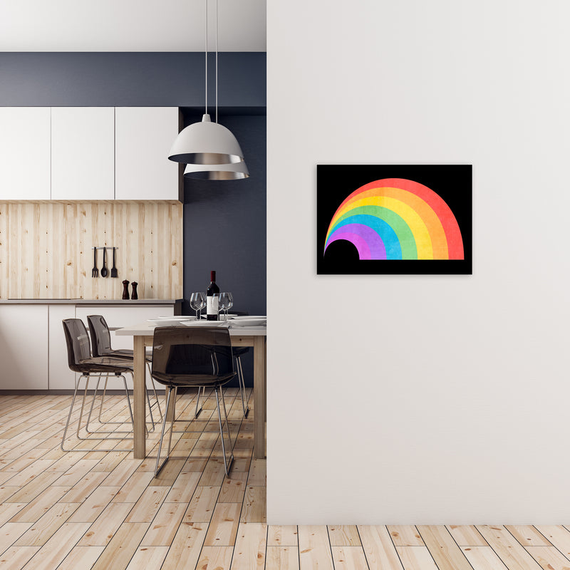 Rainbow and Black Horizontal Wall A2 Black Frame