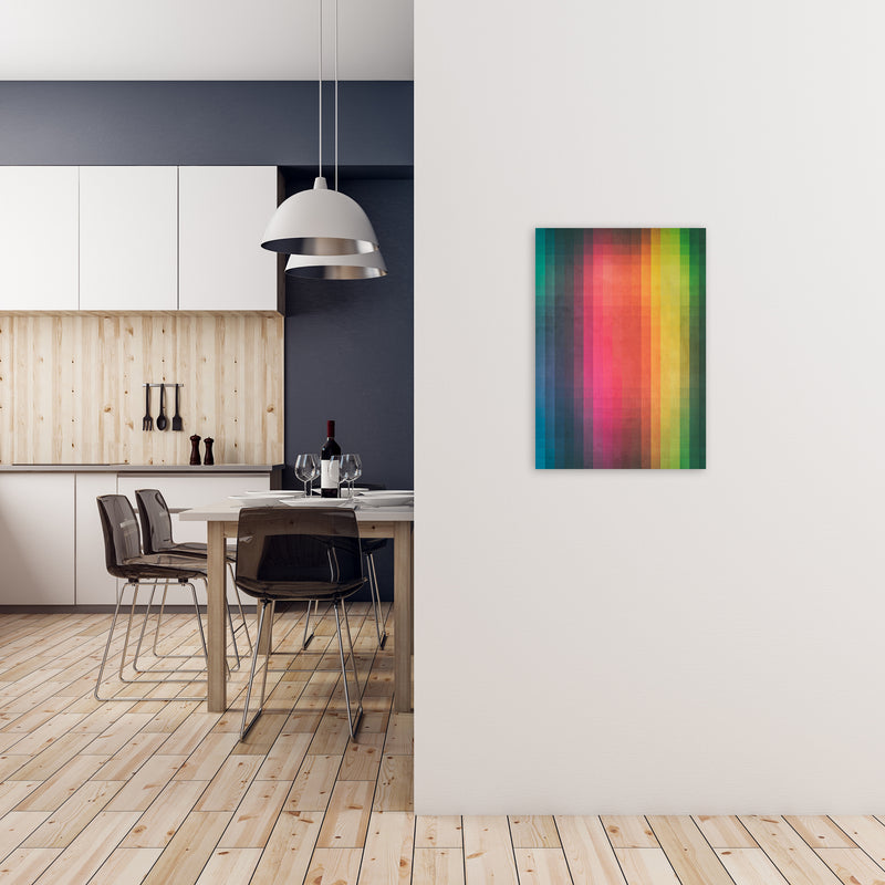 Rainbow Pixel Art Original A2 Black Frame